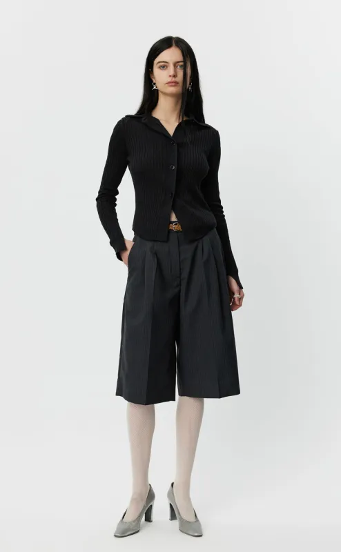 Favorite Shorts - Dark Grey Pinstripe sold by mfpen Mens