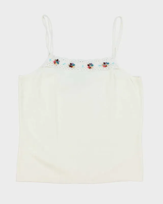 Vintage Y2k 00s Joseph A. Knit Beaded Cami - L sold by Rokit