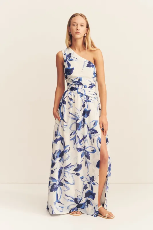 WILLA ASYMMETRICAL GATHERED MAXI DRESS sold by Shona Joy