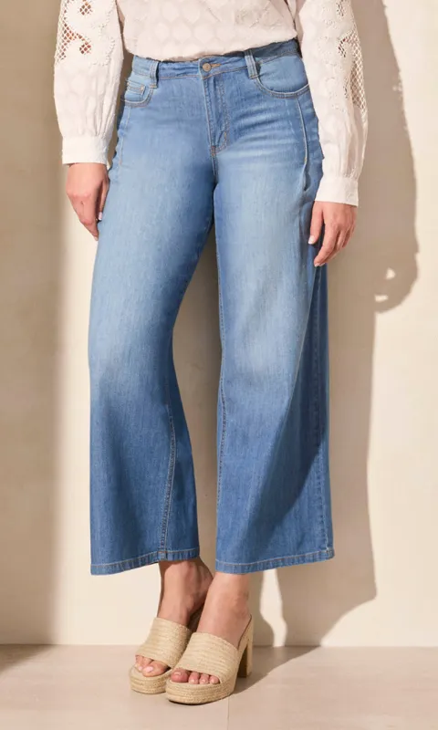 Pleated Wide Leg Denim sold by Revolution Boutique