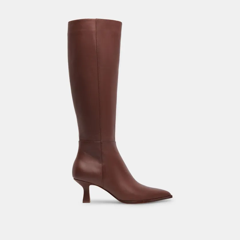 AUGGIE EXTRA WIDE CALF BOOTS CHOCOLATE LEATHER - re:vita sold by Dolce Vita