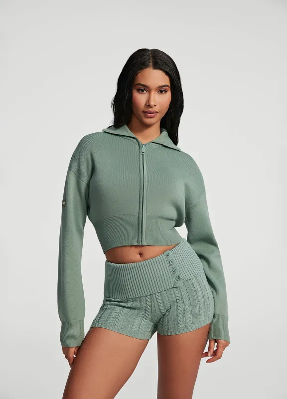 Knit Cropped Zip-Up Jacket sold by BetterMe