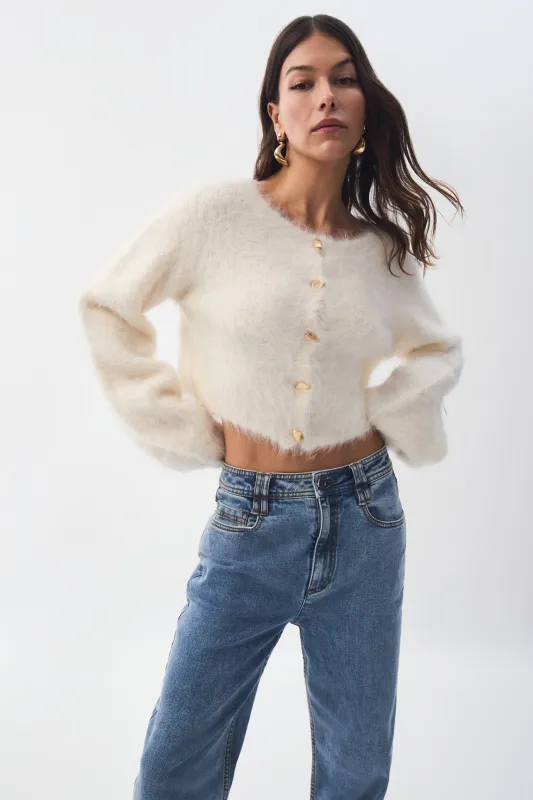 Celine Fluffy Cardigan sold by Aje