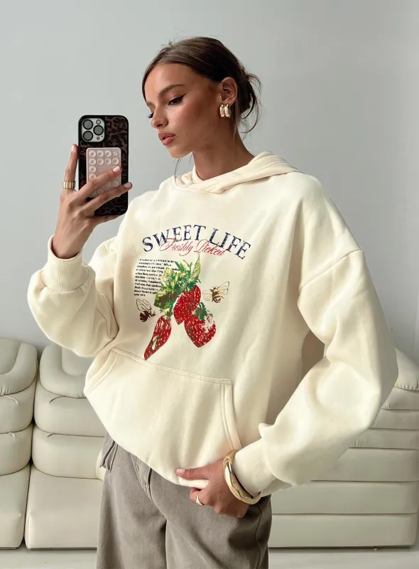 Sweet Life Graphic Sweater Cream sold by Princess Polly