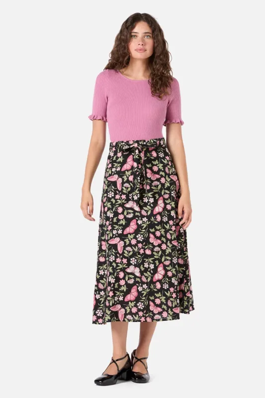 Yvette Butterfly Midi Skirt sold by Princess Highway