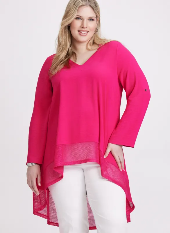 Asymmetric Mesh Hem Tunic sold by Laura
