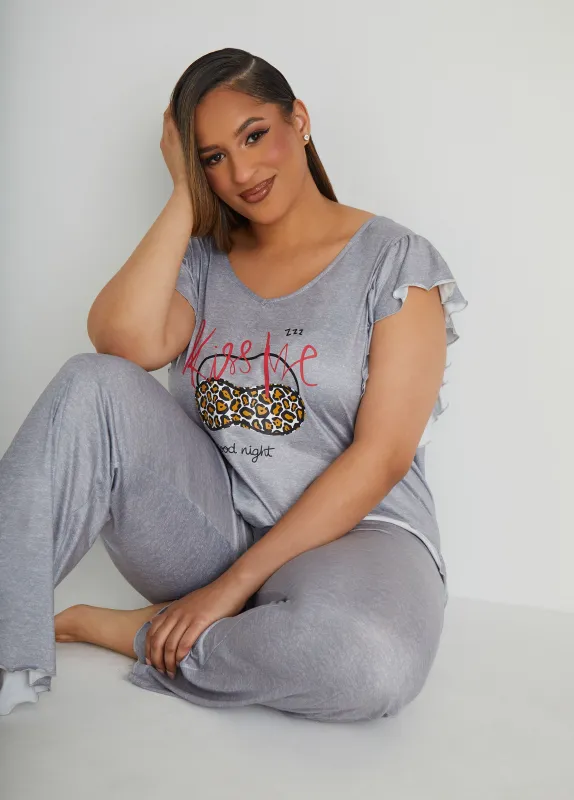 Cozy Couture Kiss Pajamas Set sold by Ashley Stewart