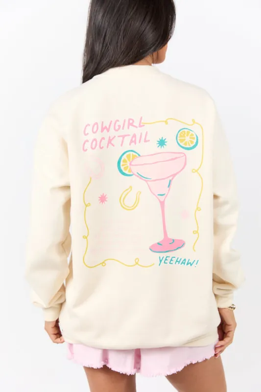 Cowgirl Cocktail Cream Graphic Sweatshirt SALE sold by Pink Lily