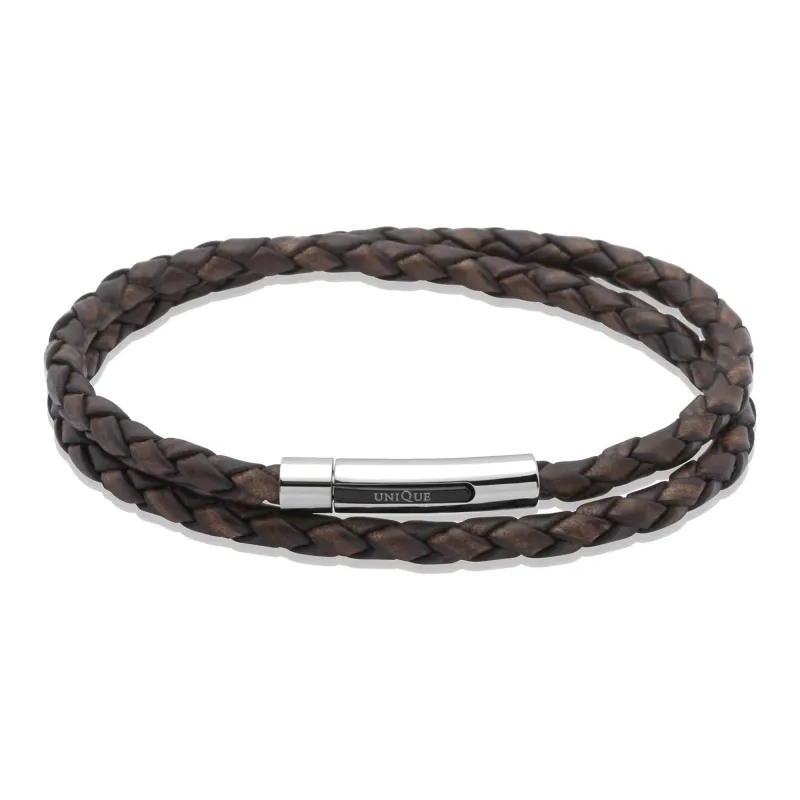 Unique & Co B171ADB/21CM Men's Leather Bracelet sold by H.S. Johnson