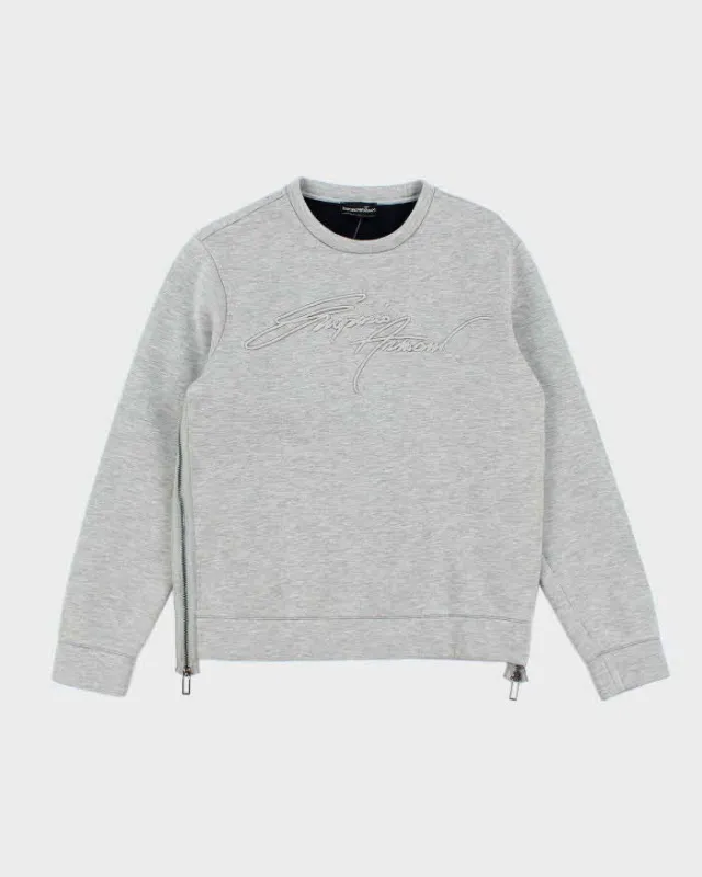 Vintage 2000's Emporio Armani Side Zip Embroidered Logo Sweatshirt - S sold by Rokit