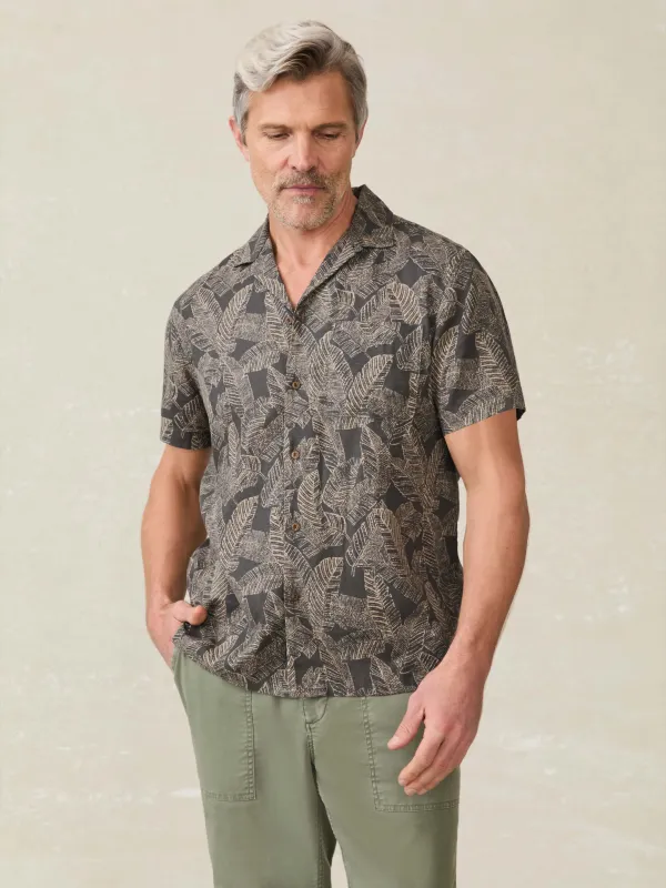 Short-Sleeve Breeze Camp Shirt - Graphite Rainforest sold by Faherty