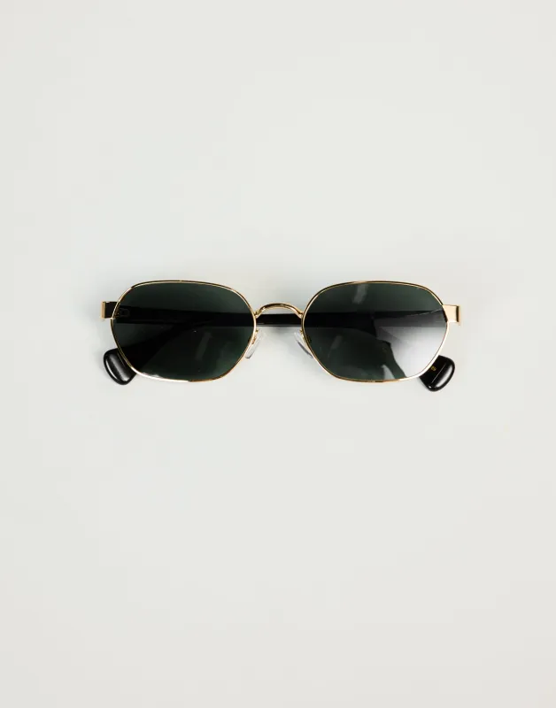 The Blake Sunglasses (Gold Dark Olive) - By Banbé sold by Charcoal Clothing