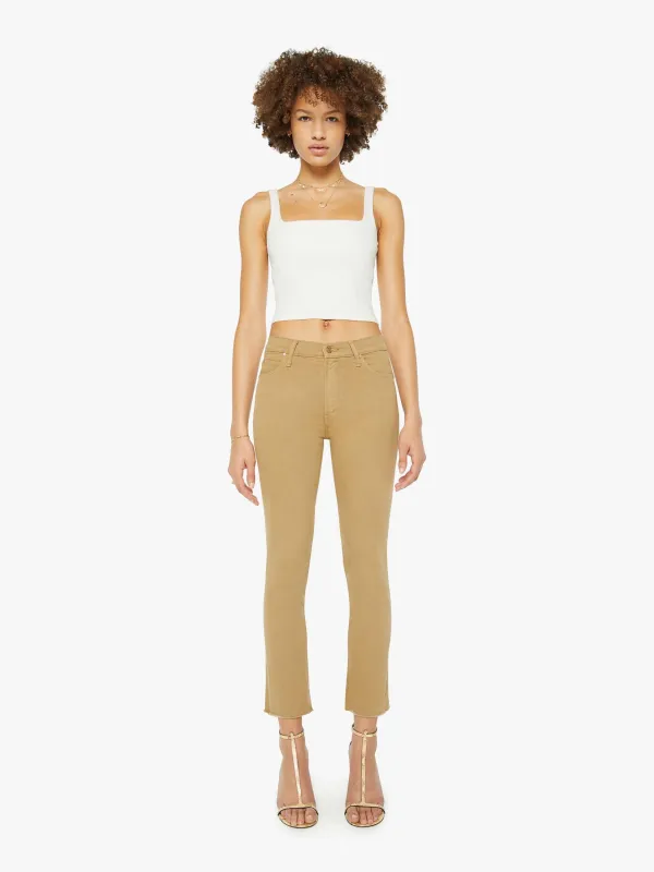 The Mid Rise Dazzler Ankle Fray - Prairie Sand sold by MOTHER