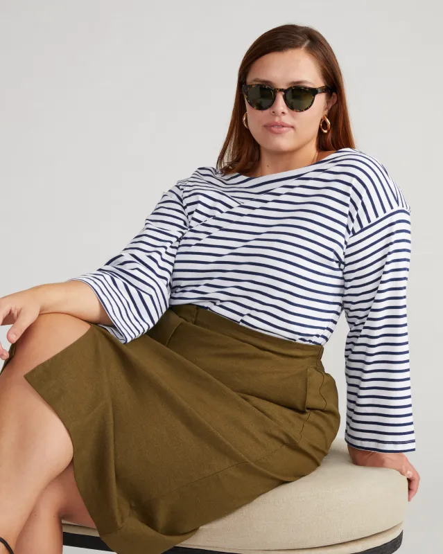 Wooster Linen Skirt - Budding Stem sold by Universal Standard