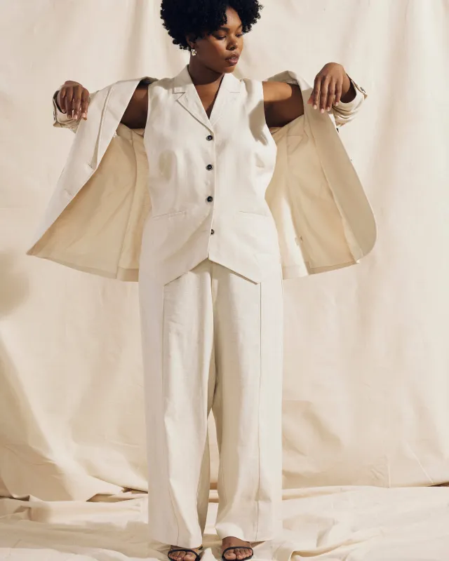 Coastal Linen Pants - Ecru sold by Universal Standard