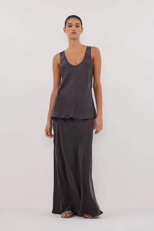 COLETTE PETROL SILK SKIRT sold by Dissh