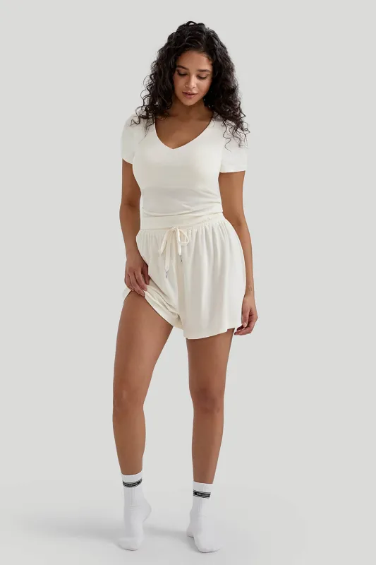 Short Sleeves V-neck Casual Set sold by MOOSLOVER