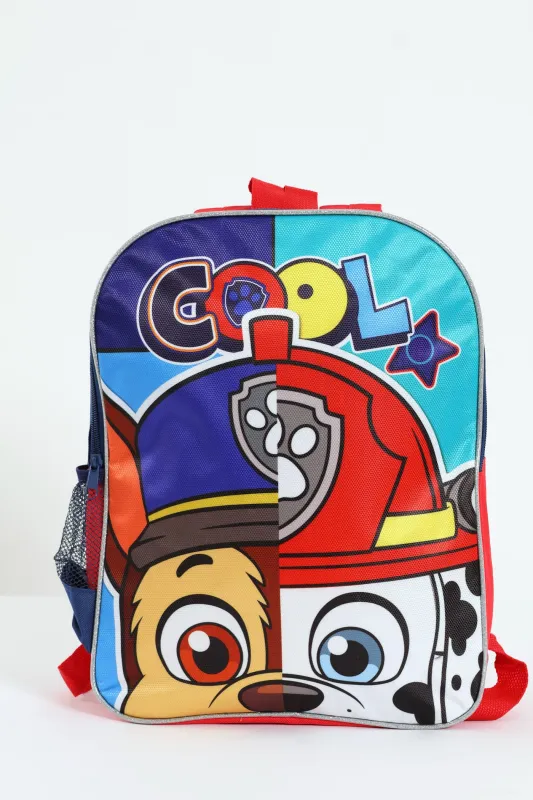 Pre-Boys Paw Patrol Double Backpack - Red sold by Edgars