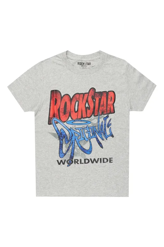 Boys Kait Grey/Red Graphic T-Shirt sold by Rockstar Original