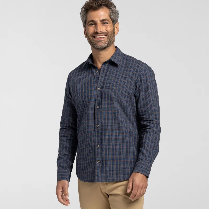 Buxton Blue Linen Shirt sold by Ash & Erie