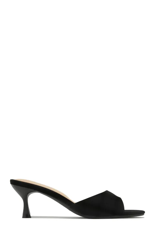 Leslee Single Sole Mule Heels - Black sold by Miss Lola