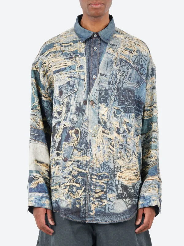 Printed Button-Up Shirt sold by gravitypope