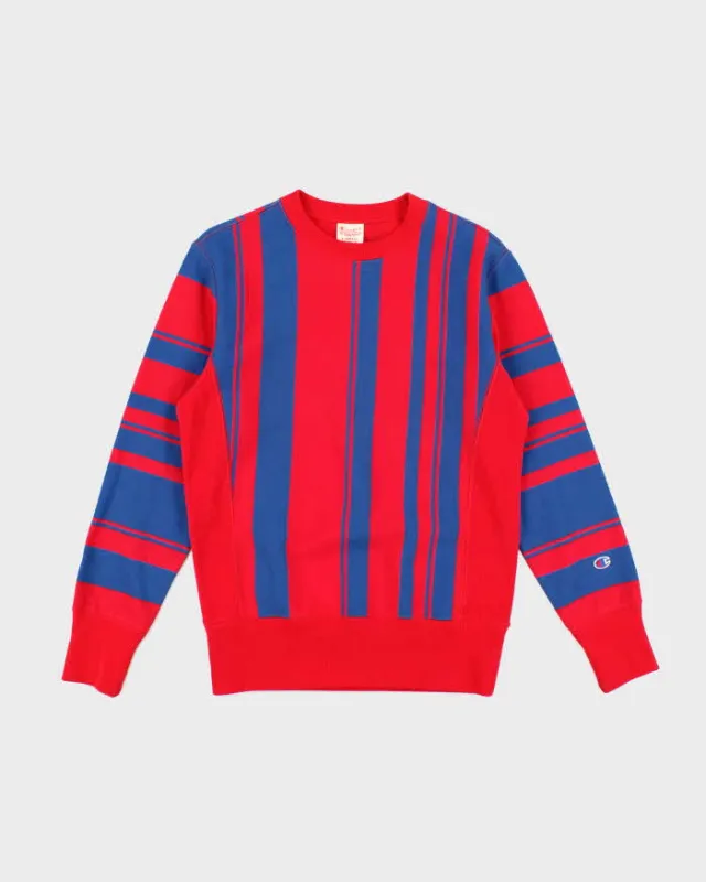 Vintage 00s Champion Reverse Weave Striped Sweatshirt - XS sold by Rokit