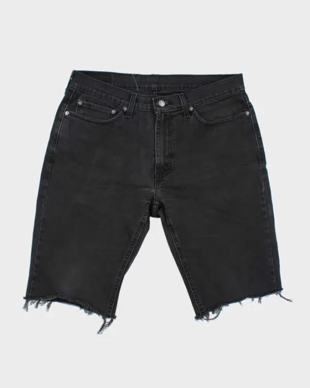 Vintage Levi's 541 Black Wash Raw Hem Denim Shorts - W34 L16 sold by Rokit