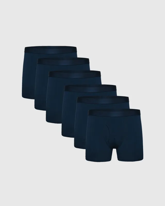 Navy Boxer Trunks W/ Fly 6-Pack sold by True Classic