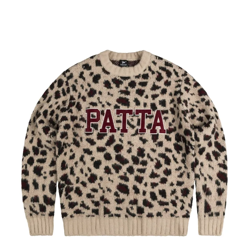 Patta Leopard Brushed Knitted Sweater sold by Asphalt Gold