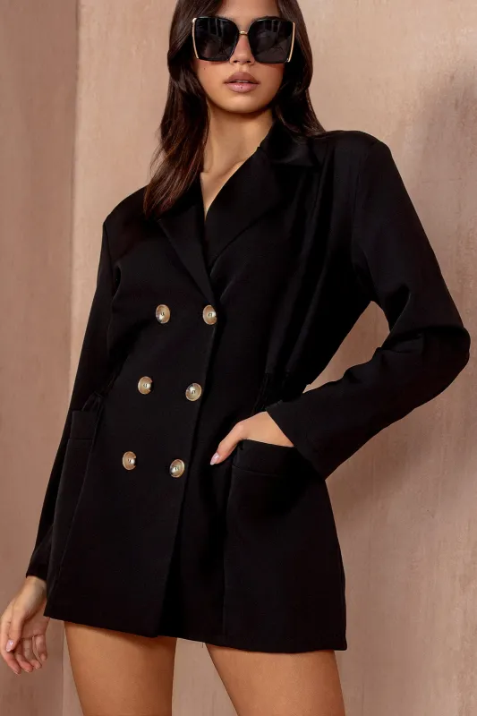 Charlie Black Pocket Blazer Dress sold by Va Va Voom