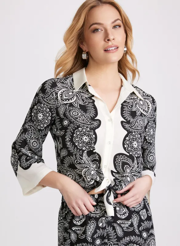 Paisley Placement Print Blouse sold by Laura
