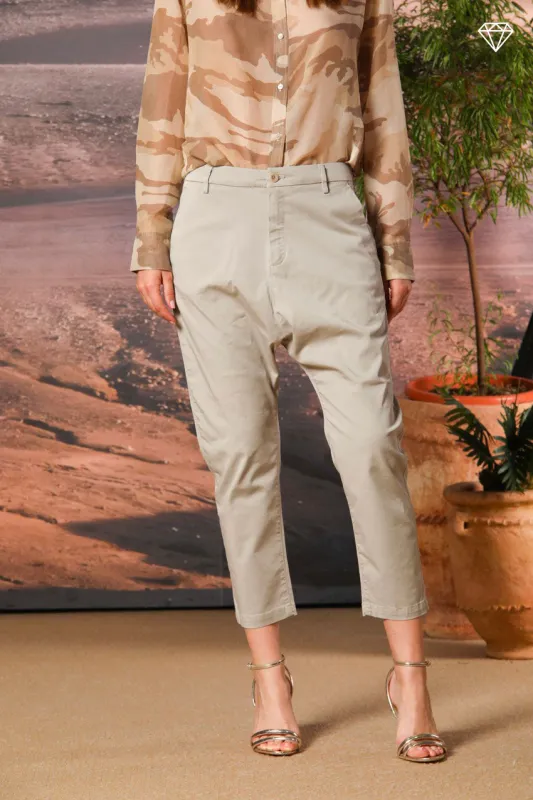 Malibu Jogger women's chino pants in gabardine carrot fit ① sold by Mason's