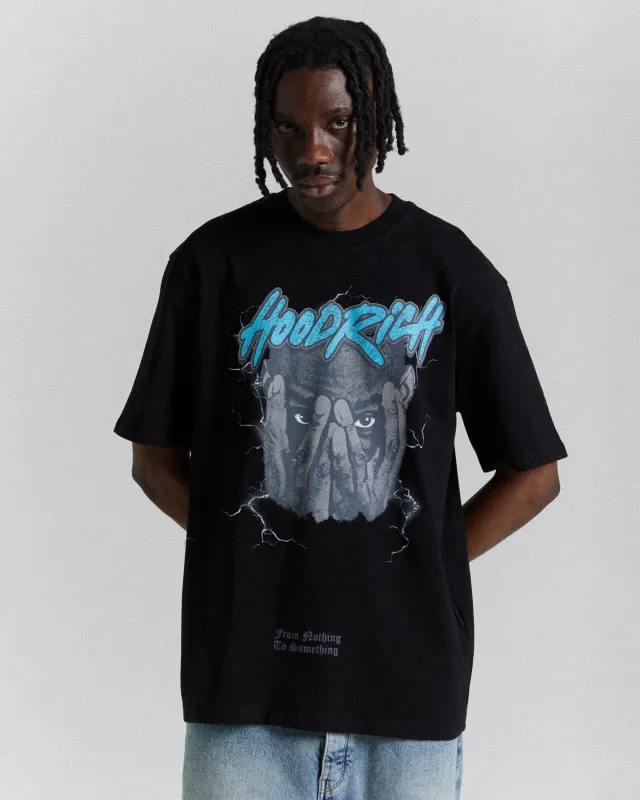 Inferno Oversized T-Shirt  - Black/Blue sold by Hoodrich