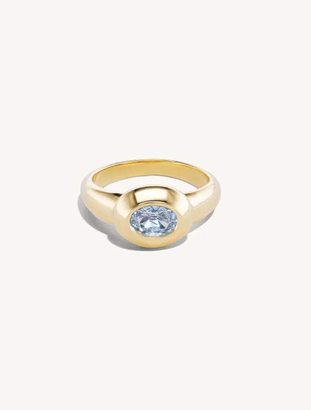 Blue Sapphire Venus Pinky Ring sold by Sophie Ratner