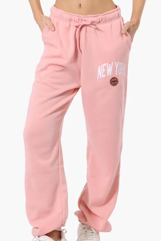 Fahrenheit London Print Fleece Joggers - Pink sold by Fairweather