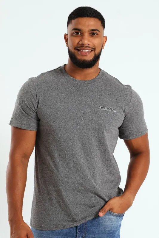 Roadster Front & Back Print Tee - Charcoal Melange sold by Edgars