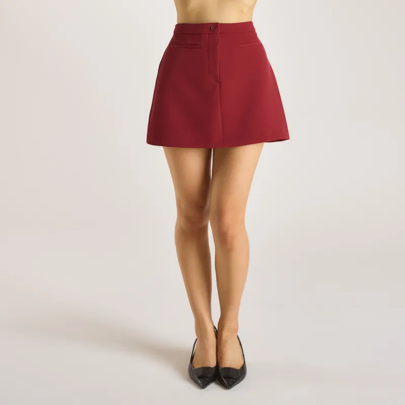 Structured Skirt - Wine sold by Lounge Underwear
