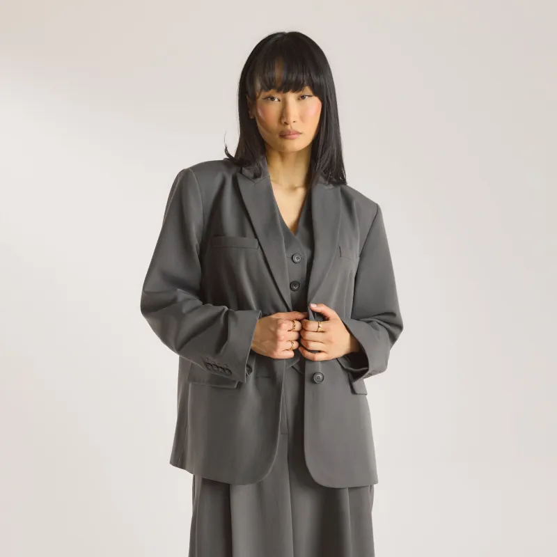 Oversized Blazer - Charcoal sold by Lounge Underwear