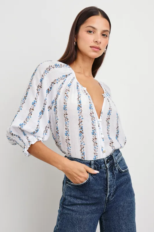 MARIAH TOP - BLUEBELL STRIPE sold by Rails