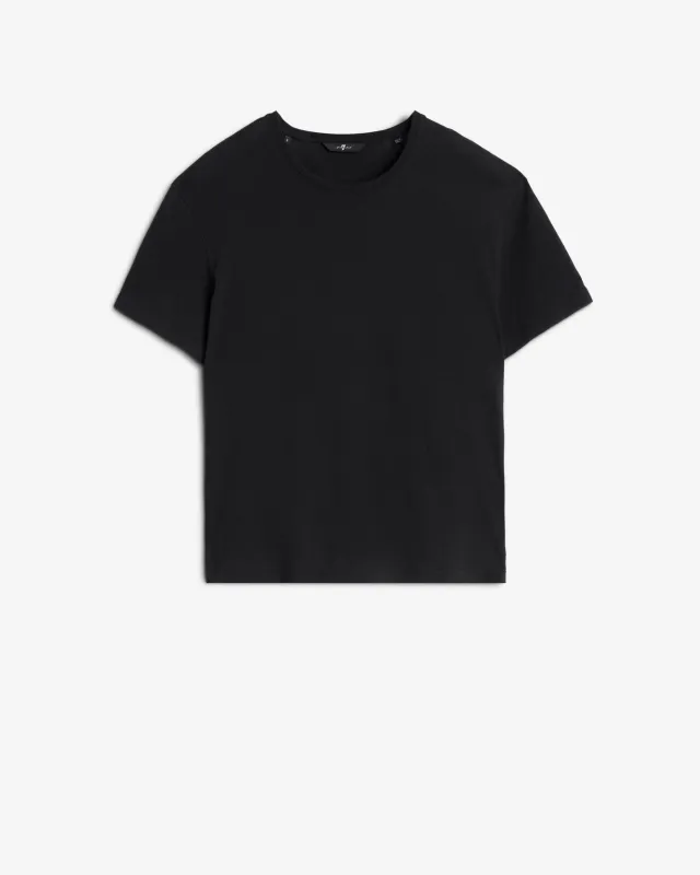 Linen Blend Tee in Black sold by 7 For All Mankind