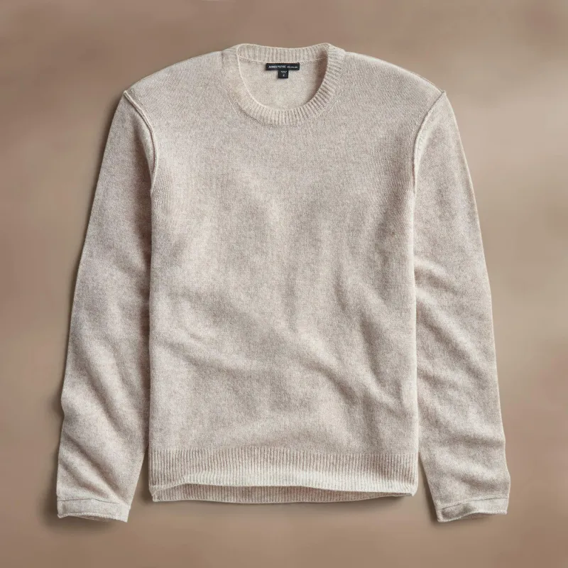 Soft Featherweight Cashmere Crew - Light Beige sold by James Perse