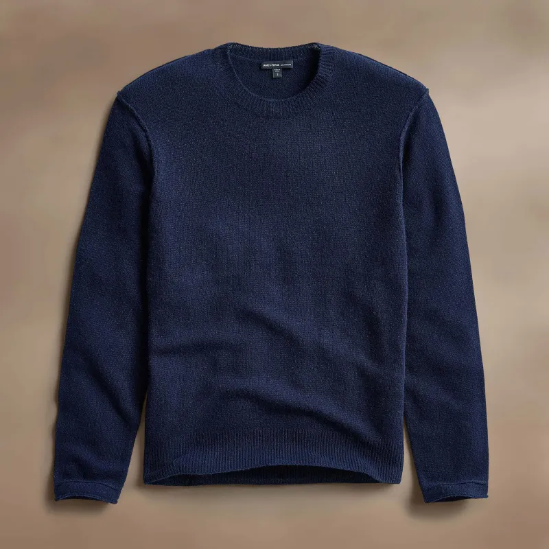 Soft Featherweight Cashmere Crew - Navy sold by James Perse