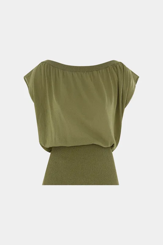 Solid Ruched Short Sleeve T-Shirt sold by Micas