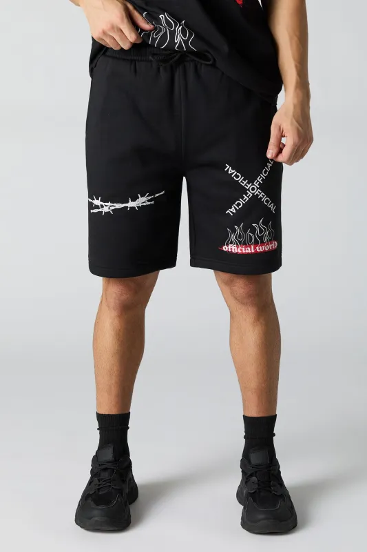 Short en molleton à imprimé Official World sold by Urban Planet