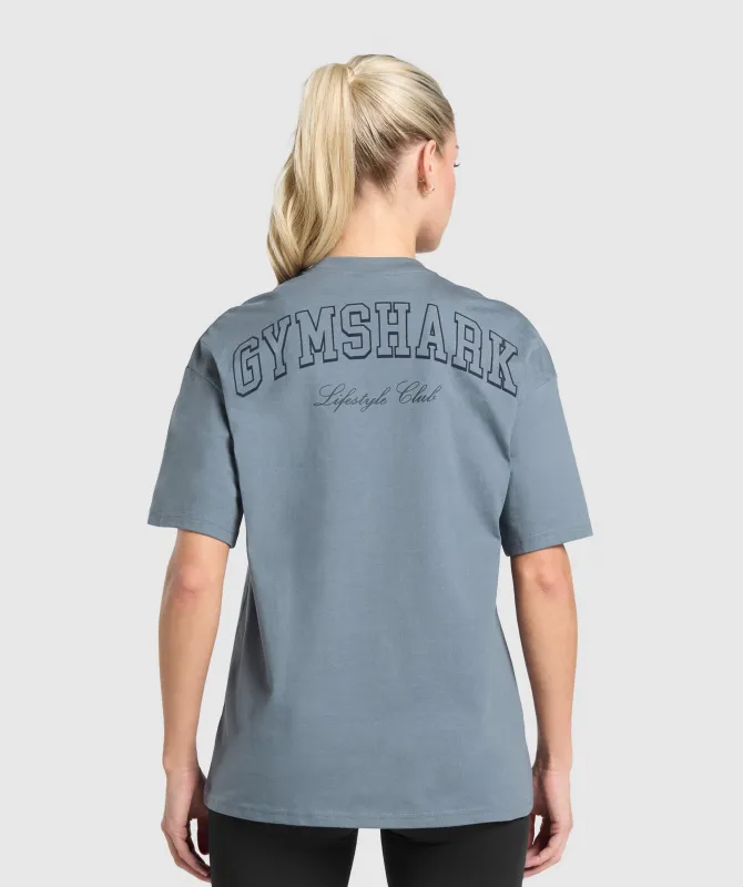 Gymshark Campus Classics Graphic T-Shirt - Iron Blue sold by Gymshark
