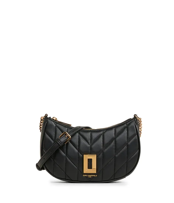 LAFAYETTE QUILTED DEMI CRESCENT CROSSBODY CLUTCH sold by Karl Lagerfeld Paris