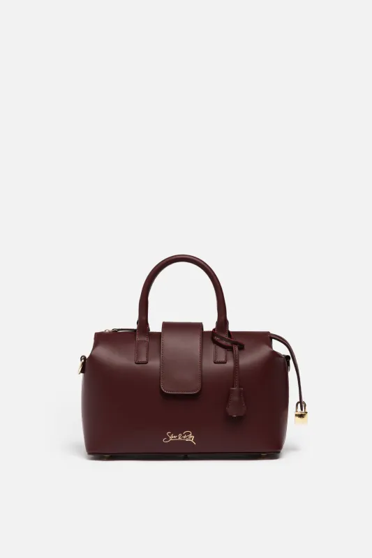 Convertible Executive Leather Bag MIDI in Burgundy sold by Silver & Riley