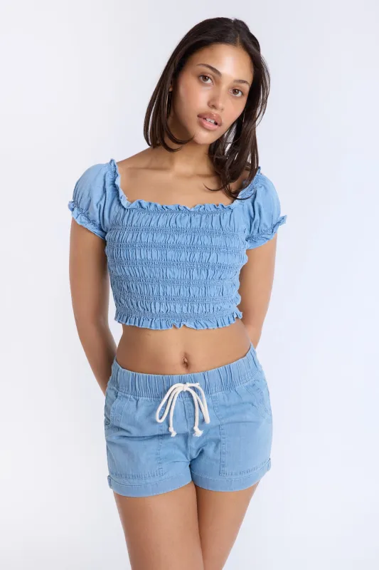 Chambray Drawstrings Shorts sold by Bluenotes