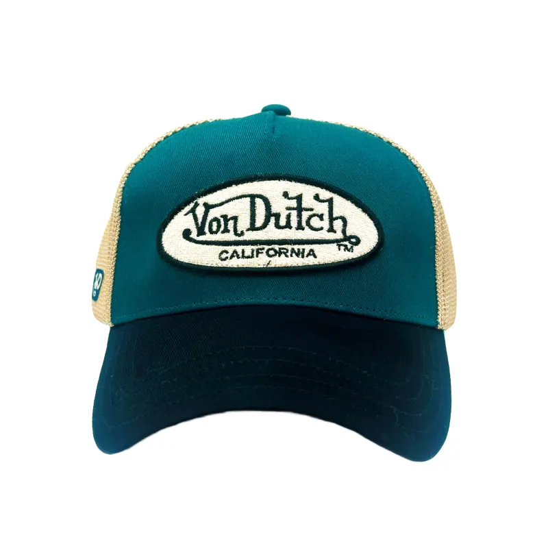 Teal and Black Terry Logo Classic Trucker Hat sold by Von Dutch
